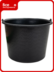 Строительное ведро Тара. ру 12 л, круглое, с металлической ручкой, черное 26238