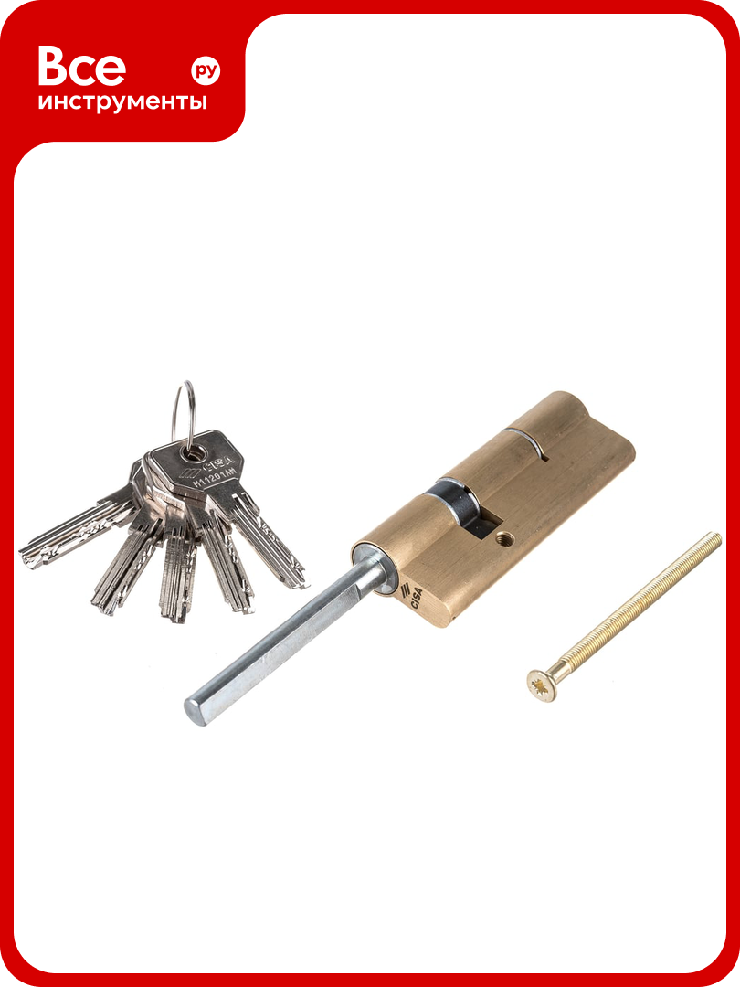 Цилиндровый механизм под вертушку CISA дл. шток ASIX OE307-87.00 90 мм/55+10+25 латунь 23915