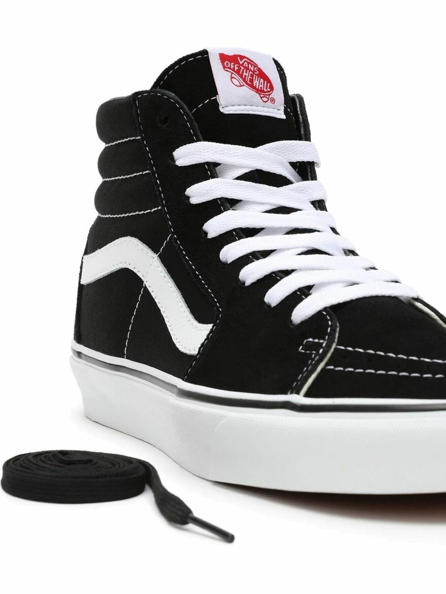Кеды VANS SK8-Hi, полнота F, размер 9 US, черный, белый — фото 1