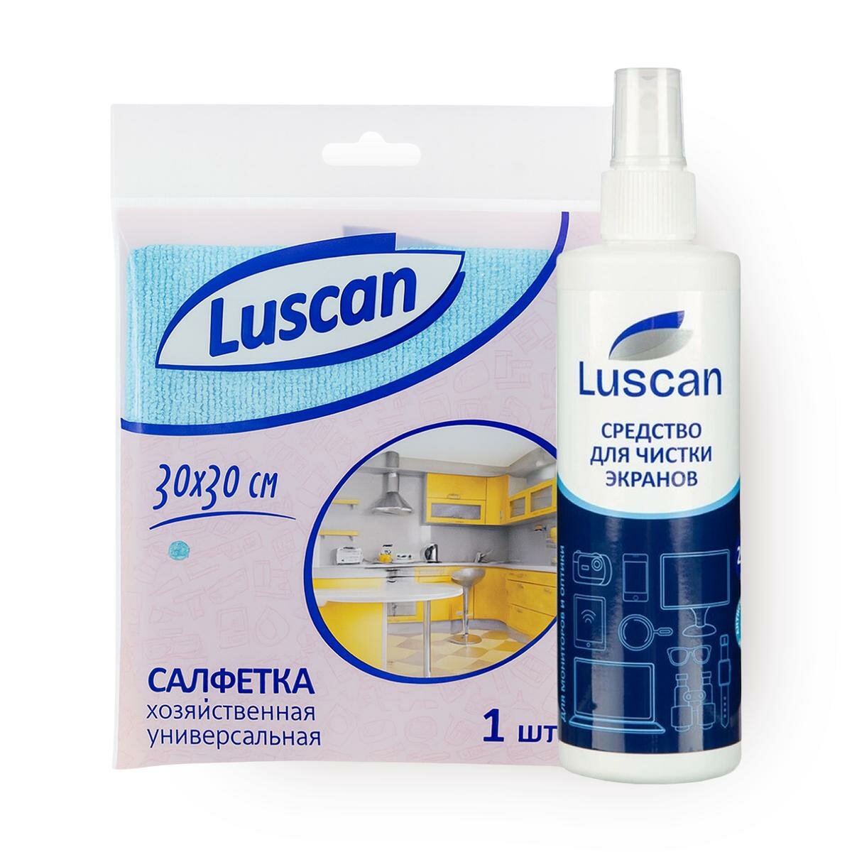 Набор для чистки экранов Luscan, спрей и салфетка, для монитора и ноутбука