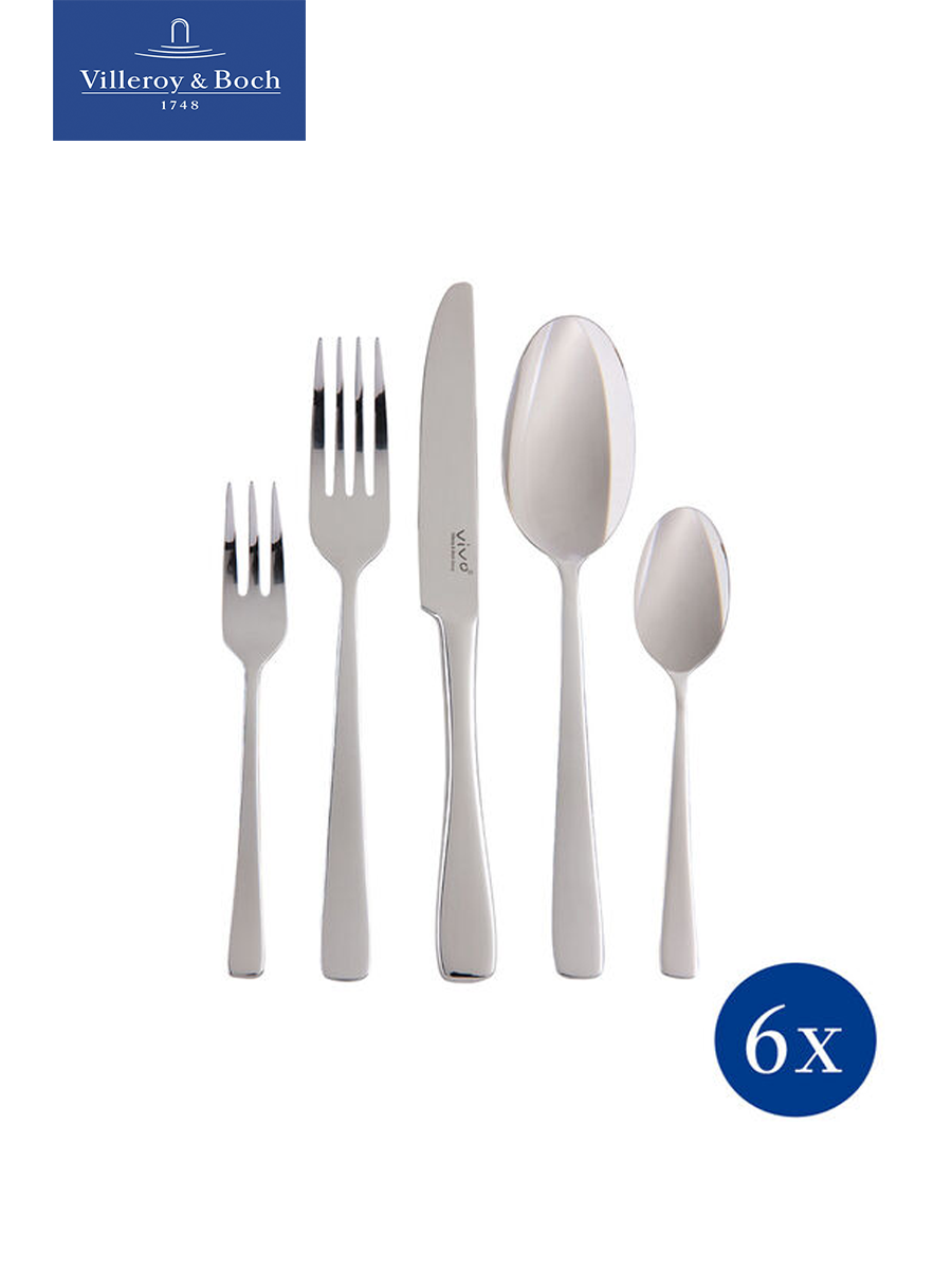 Набор столовых приборов на 6 персон, 30 предметов, Voice Basic Cutlery VIVO, Villeroy & Boch Group, Нержавеющая сталь