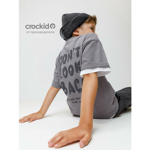 фото Футболка crockid мп 302888/серый 3911, размер 60/116, серый