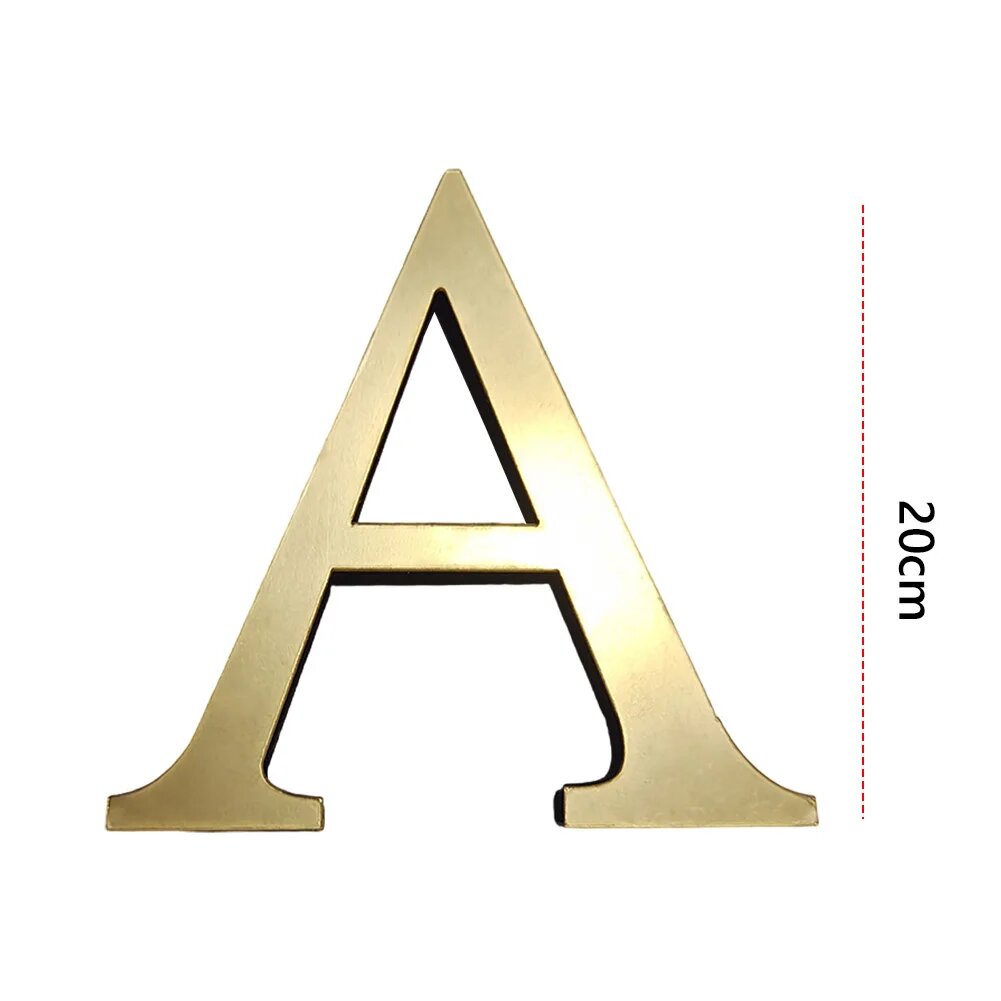 20 см 3D акриловые наклейки на стену с английскими буквами золотые самоклеящиеся наклейки на стену буквы настенные украшения для домашнего декора A