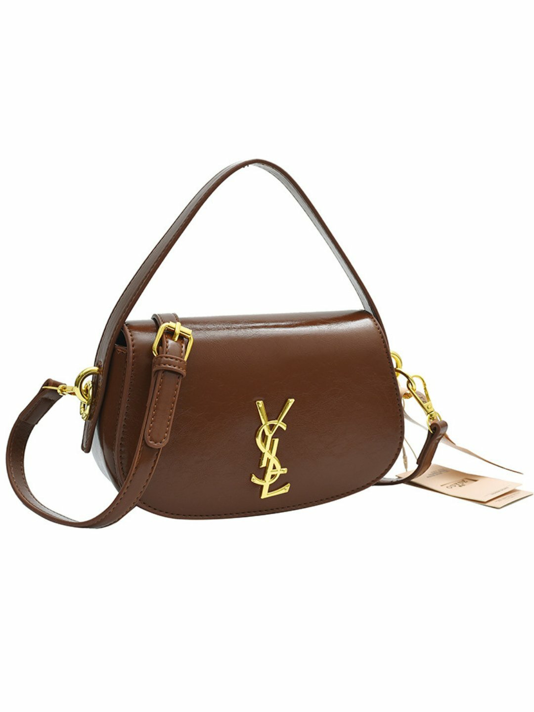 Сумка  YSL Style Mini Bag 20×12×6 см, фактура гладкая, коричневый