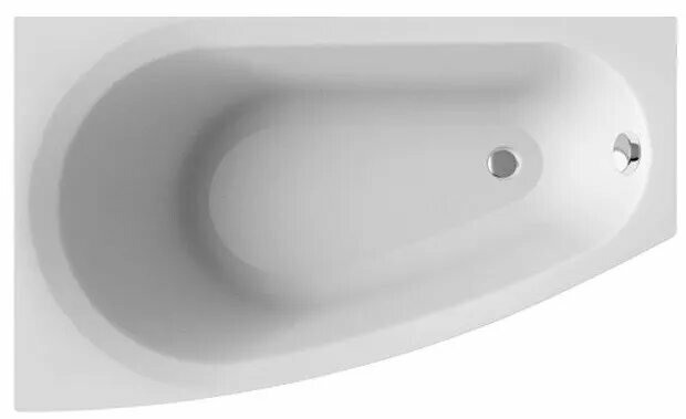 Акриловая ванна ALBA SPA Baline 150x90 см угловая левая пристенная белая асимметричная на ножках