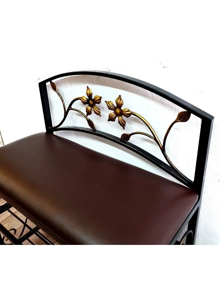 Кованая прихожая, вешалка + банкетка, Студия кованой мебели Нива, цвет коричневый — фото 1