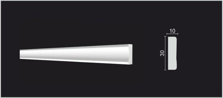 Молдинг Decor-Dizayn DD165 A Белая Лепнина Д2000хВ30хТ10 / Декор Дизайн.