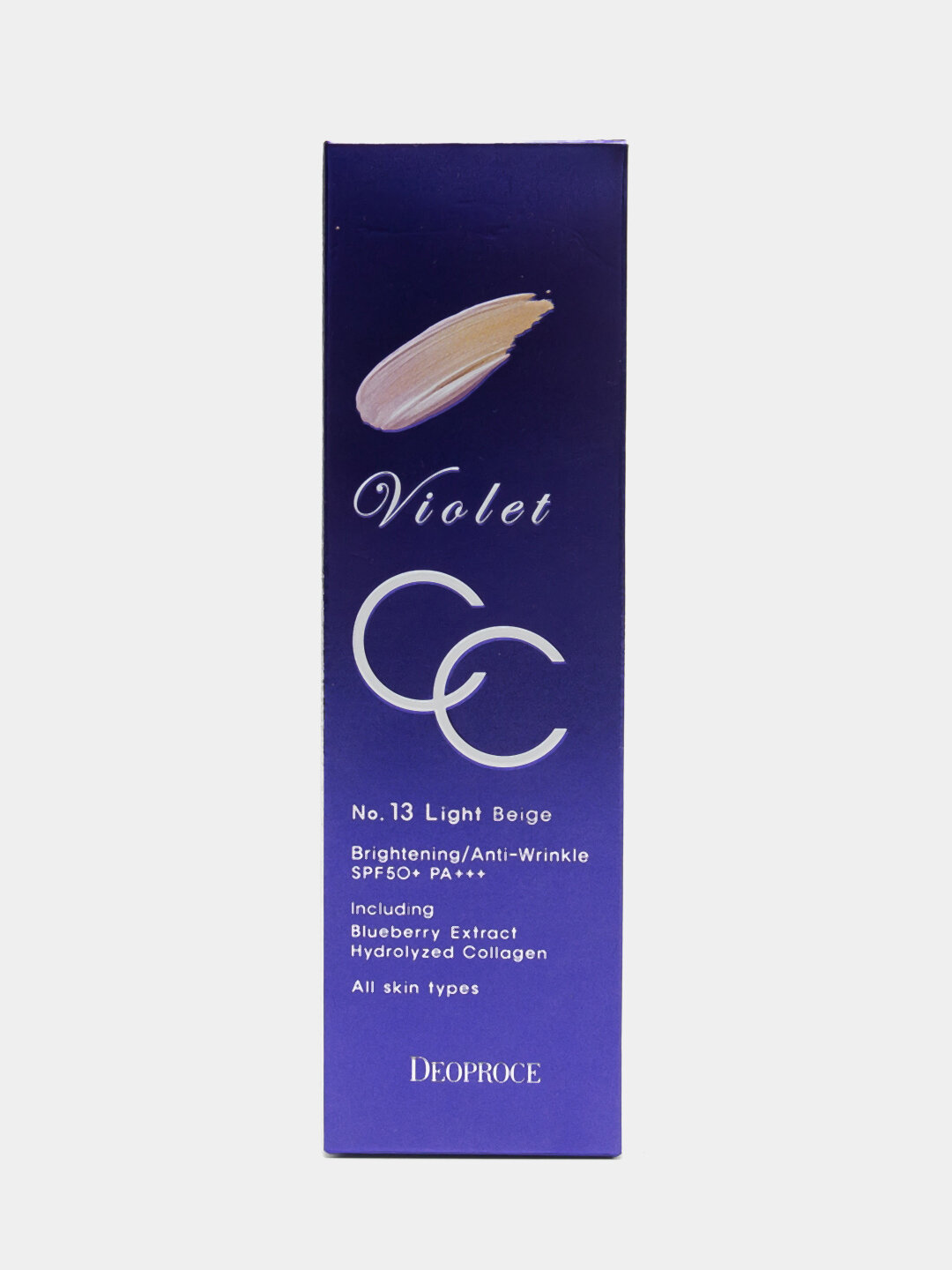 Крем для лица Deoproce Violet CC Cream, SPF 50+Pa+++, тон 13, коллаген, 50 мл — фото 1