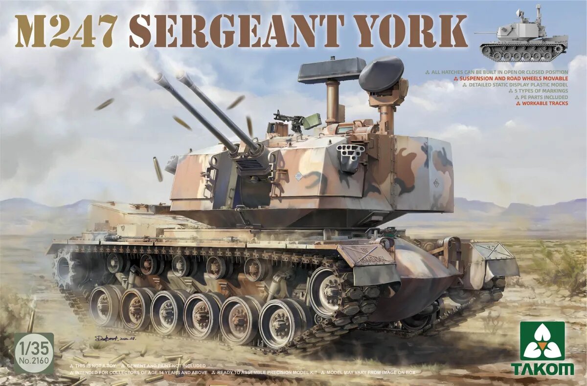 TAKOM 2160 1 35 M247 Sergeant York SPAA Модель сборки танков