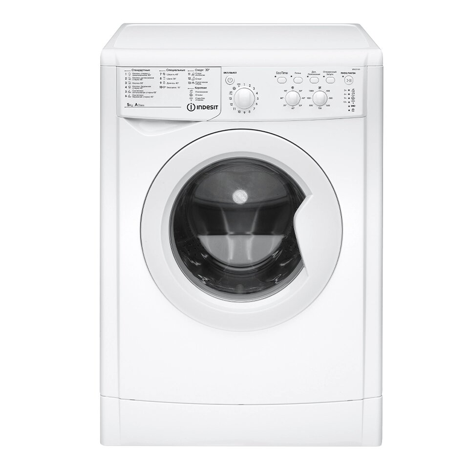 Узкая стиральная машина Indesit IWSC 5105 фронтальная загрузка до 5 кг белая