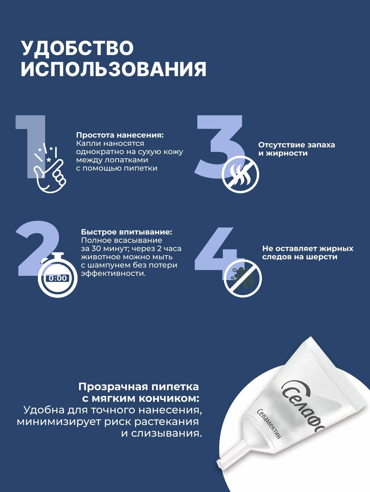 Селафорт Капли на холку Для собак от 2,6 до 5кг 1шт х 30мг/0,25мл От блох клещей гельминтов — фото 1