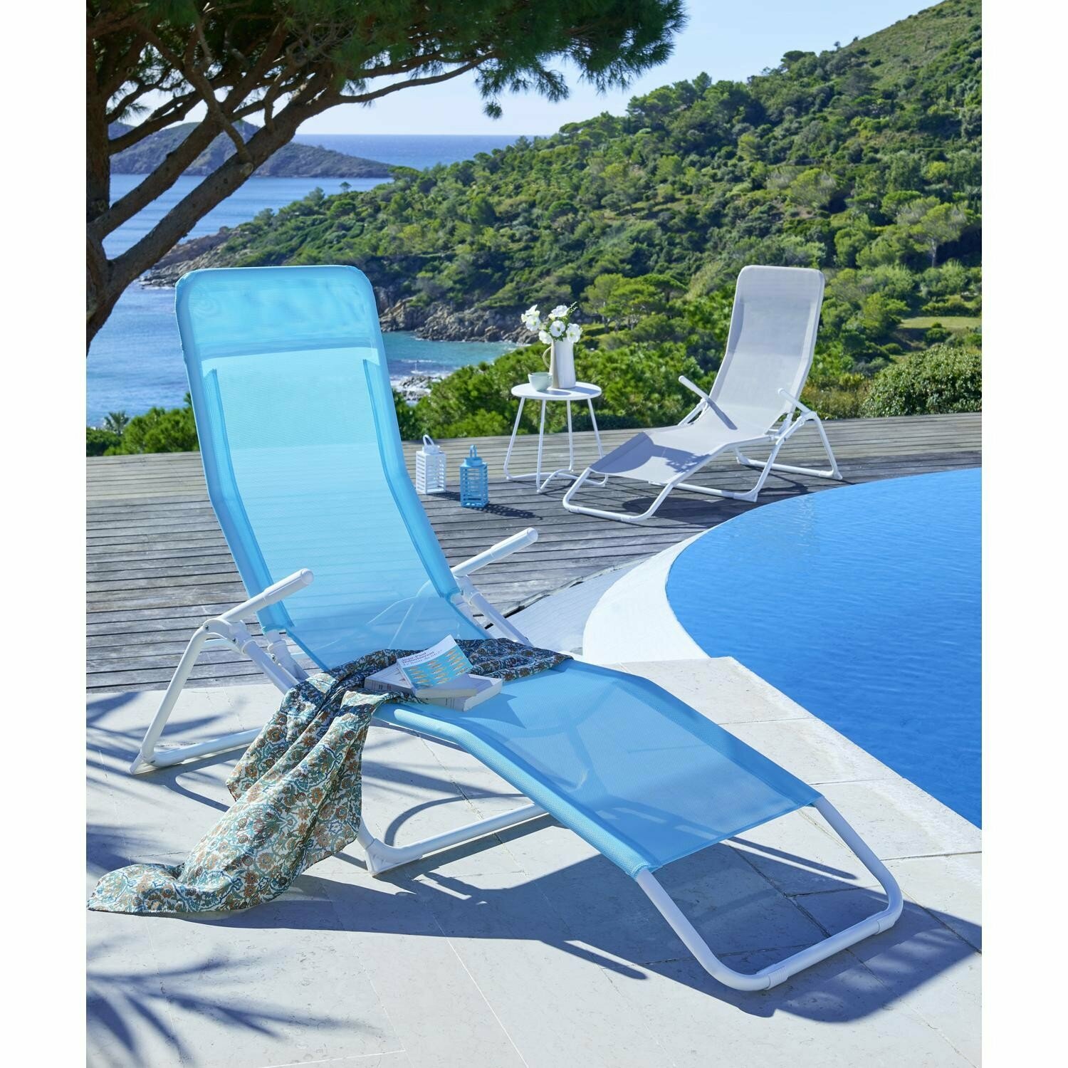 Кресло-шезлонг металлический каркас полиэстер максимальная нагрузка 110 кг