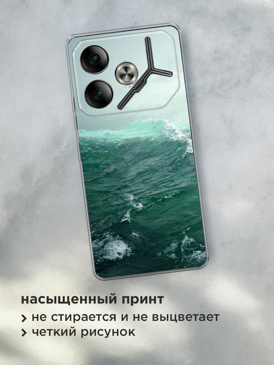 Силиконовый чехол на Tecno Pova 6 / Текно Пова 6 с принтом "Волны 12" — фото 1