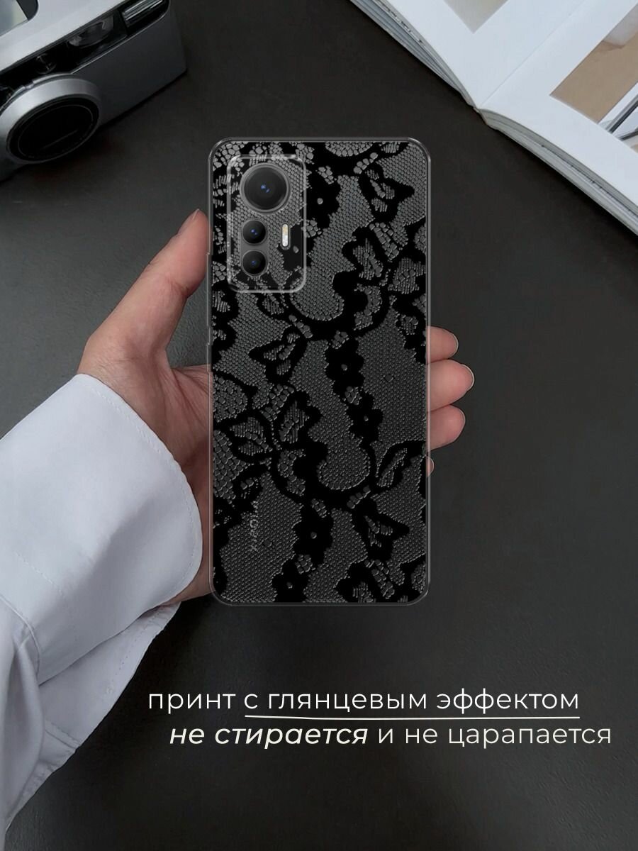 Чехол на Xiaomi 12 Lite / Сяоми 12 Лайт с принтом "Черная сетка 2" — фото 1