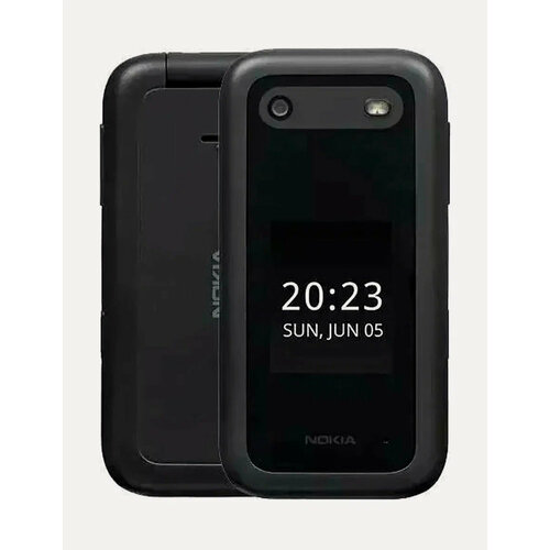 Телефон кнопочный Nokia 2660 Flip, раскладушка, 2 экрана, Bluetooth, IP54, синий