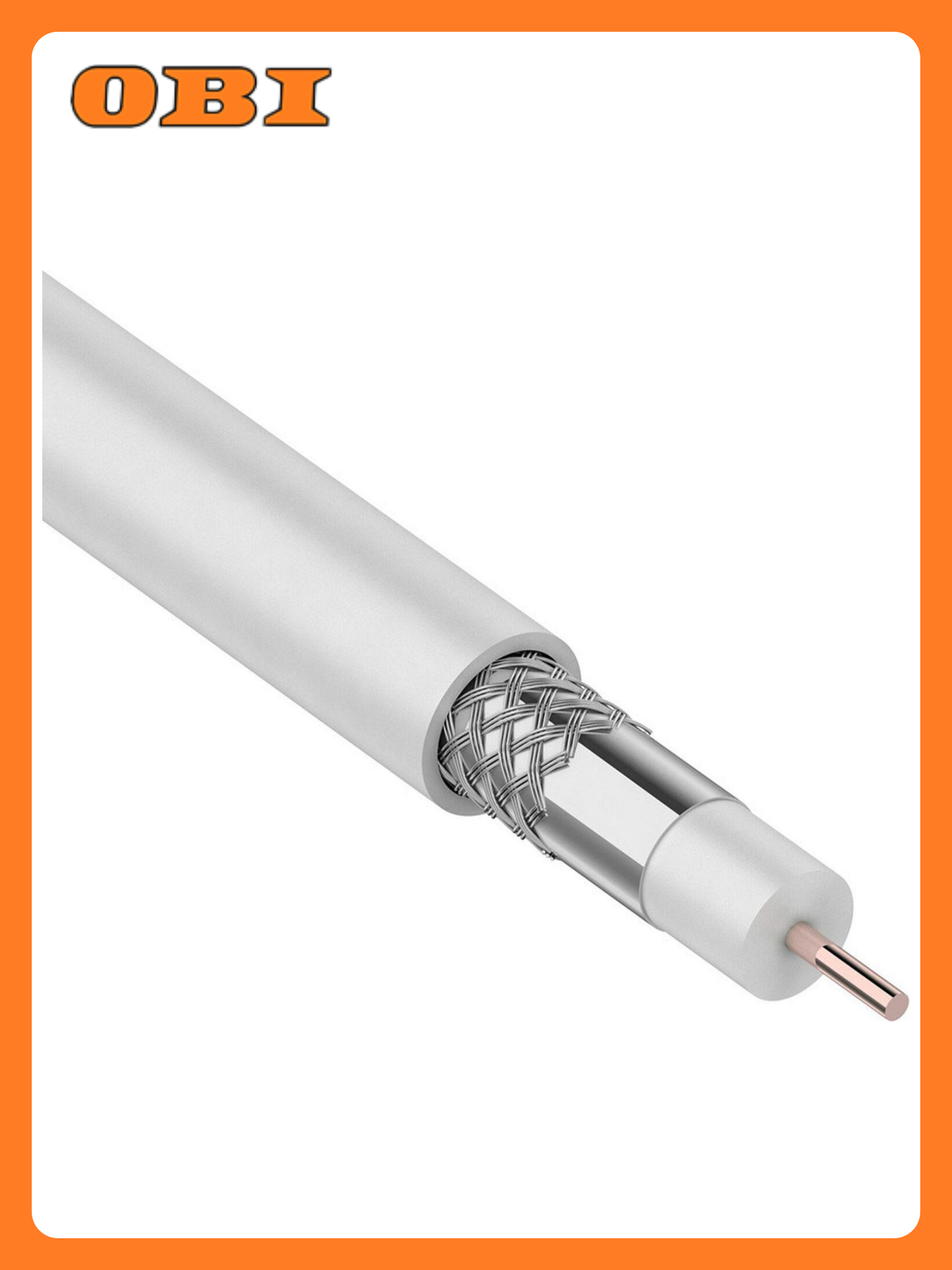 Кабель телевизионный PROconnect RG-6U медный проводник белый 100м