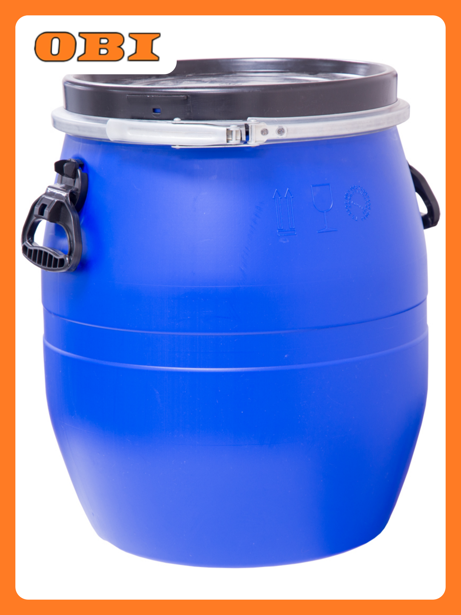 Бочка Тара  ру 23162  с крышкой  с обручем  с ручками  48л  синяя