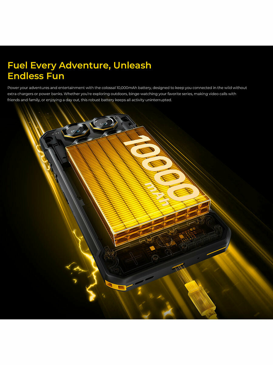 Смартфон OUKITEL WP60 48(16+32) ГБ+512 ГБ 10000 мАч Android 15 Dimensity7025 7,2 HD+, черный — фото 1