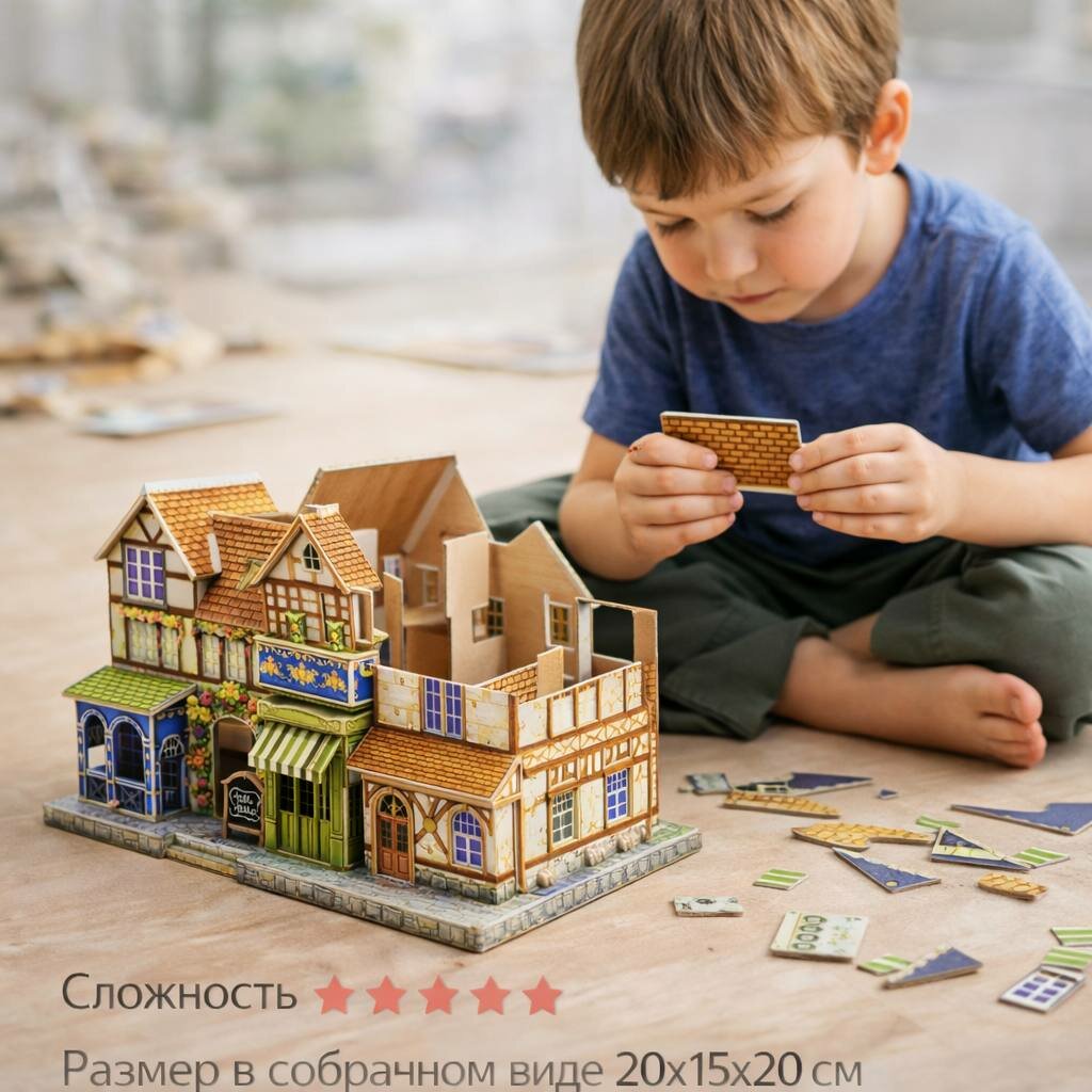 3D пазл для развития логики и моторики, двусторонний, 35 деталей