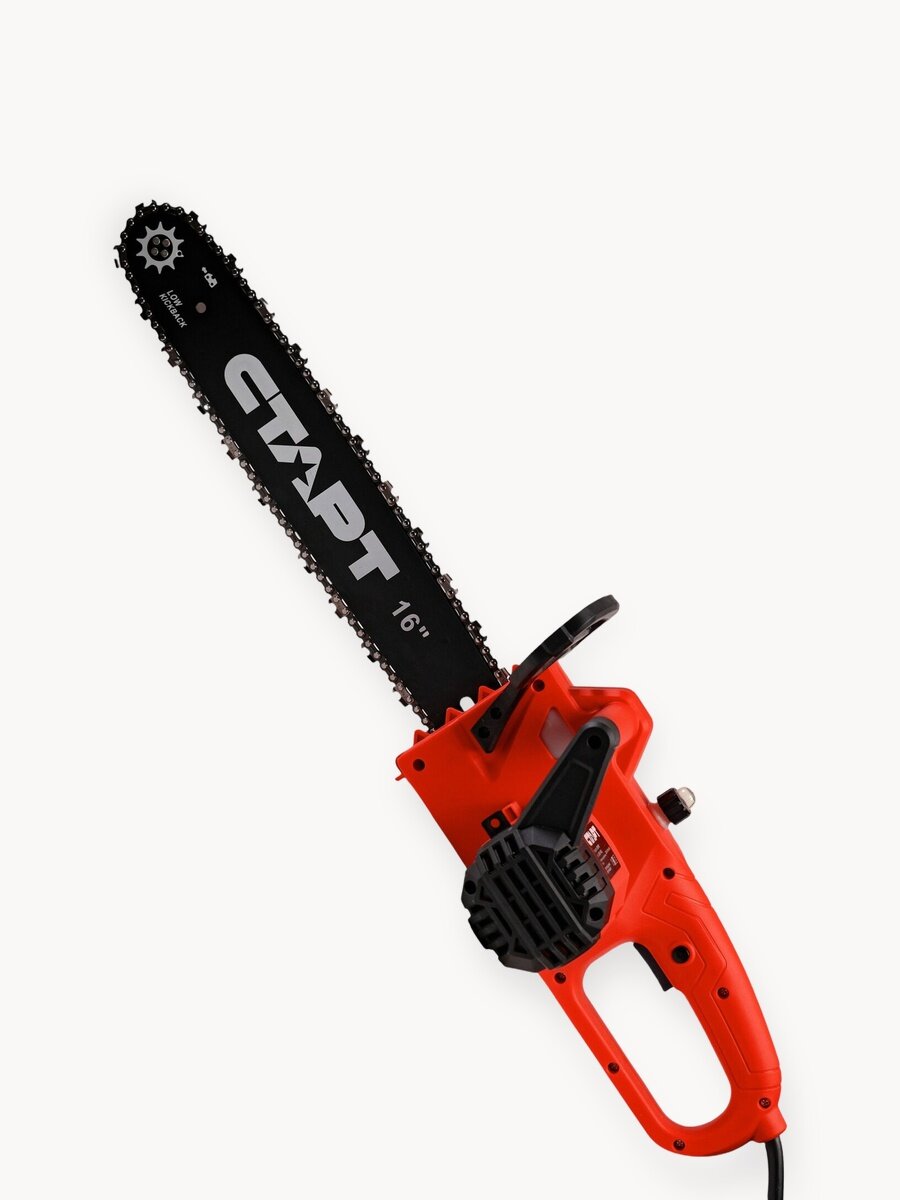 Пила цепная электрическая старт, шина 16 дюймов, 2000 Вт, черно-красная