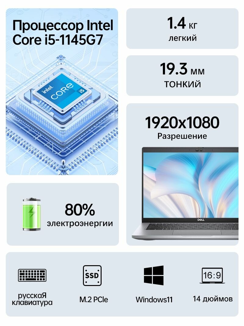 Ноутбук DELL Latitude 5420 Intel Core i5 1145G7 Windows 11 pro — фото 1