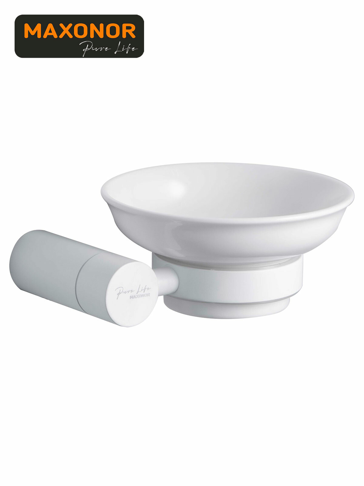 Мыльница Maxonor PURE LIFE SHADE PL1702-8 Белый матовый настенная керамика латунь