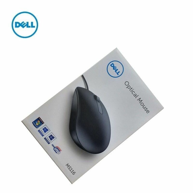 Проводная оптическая мышь Dell MS116 USB ноутбук настольный компьютер бизнес офис универсальный