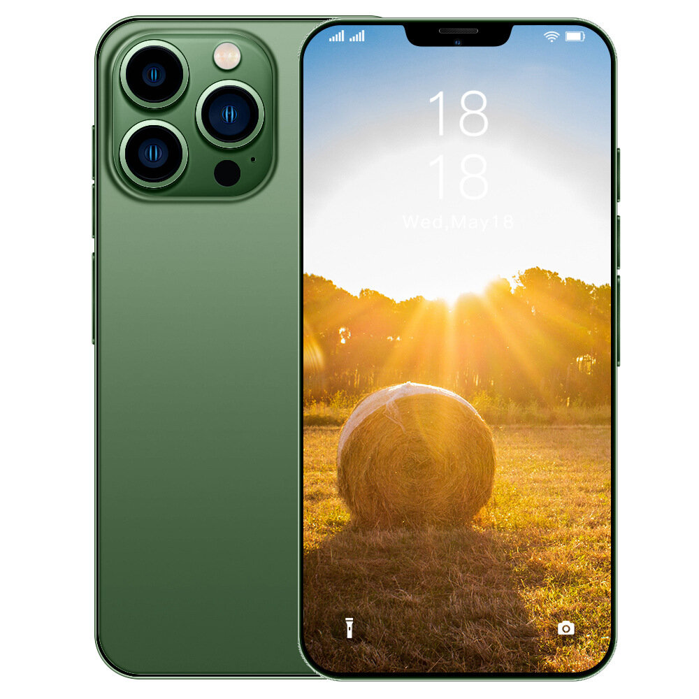 Смартфон i16 Promax, Android, 16ГБ+1ТБ, 3200х1440, 5G, зелёный