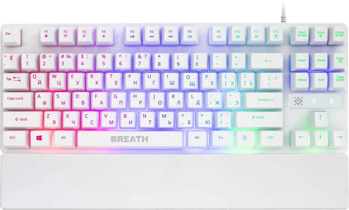Проводная игровая клавиатура DEFENDER (45184) Breath GK-184 RU, белый