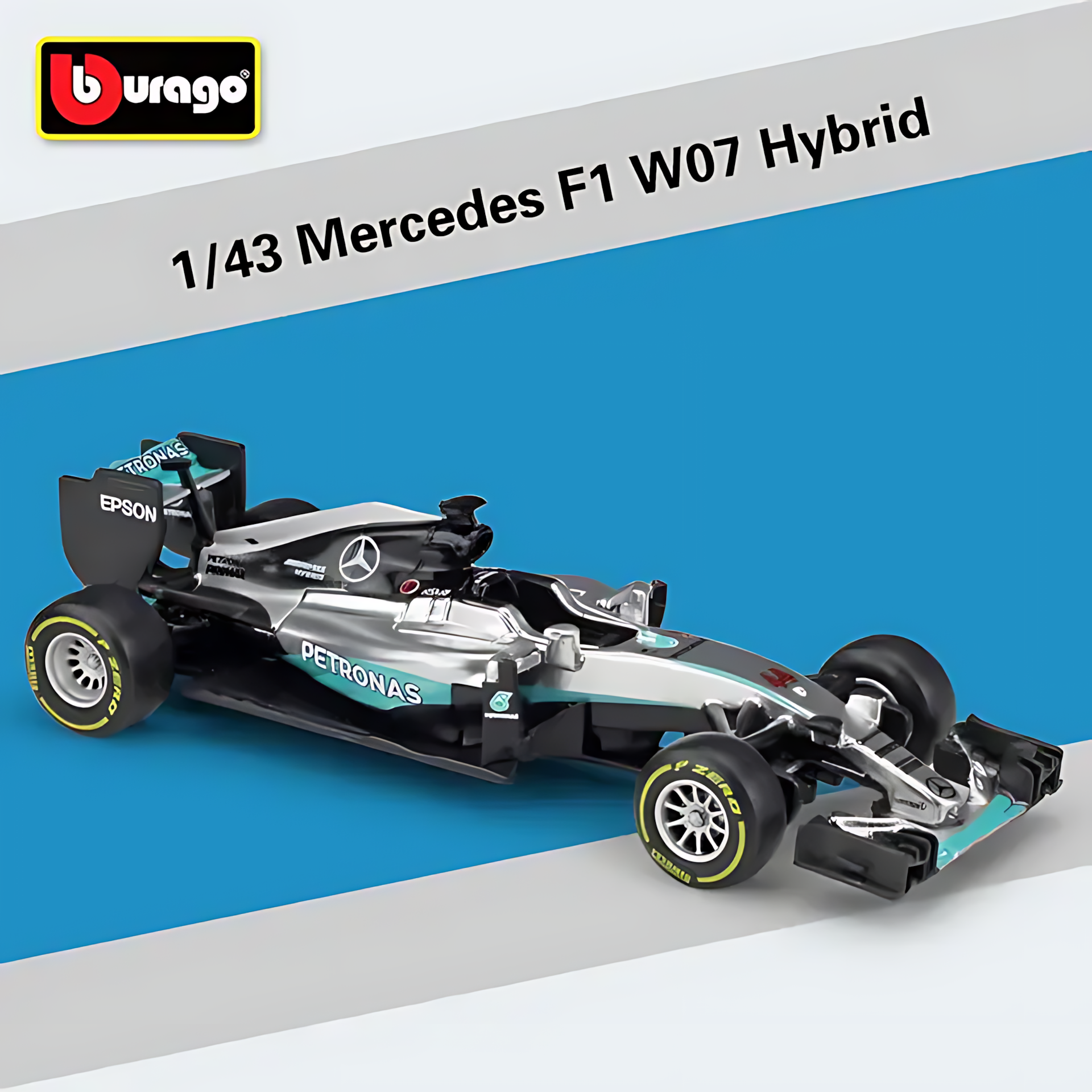 Модель автомобиля Bburago Mercedes F1 W07 Hybrid 1:43, сплав