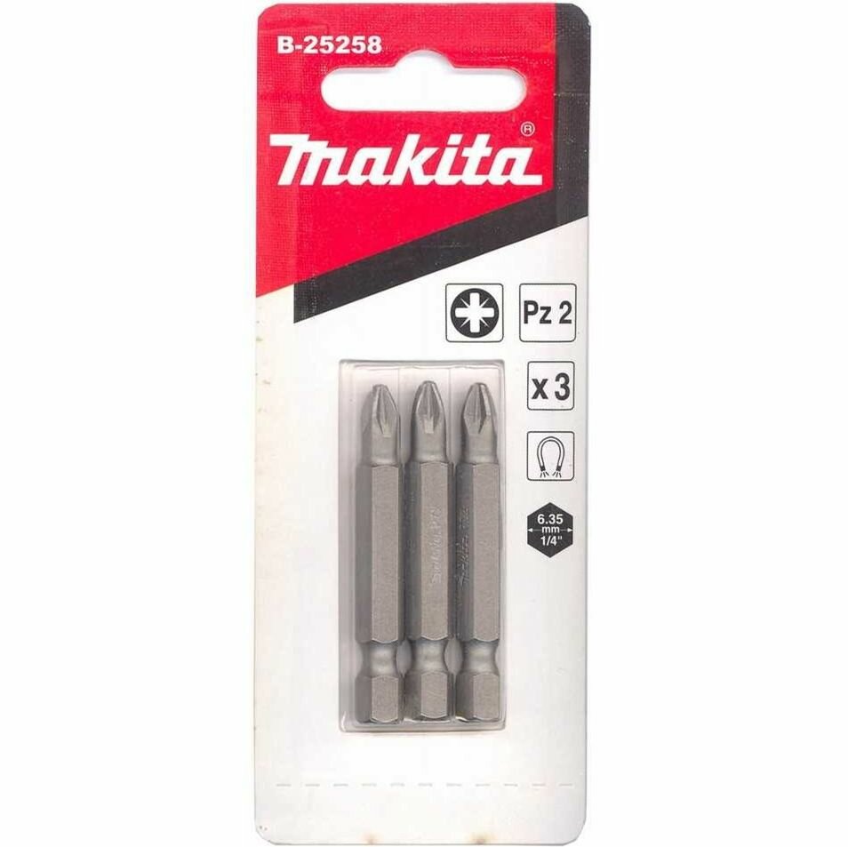 Бита Pozidriv PZ2 50 мм E-form (MZ) 3 шт Makita B-25258