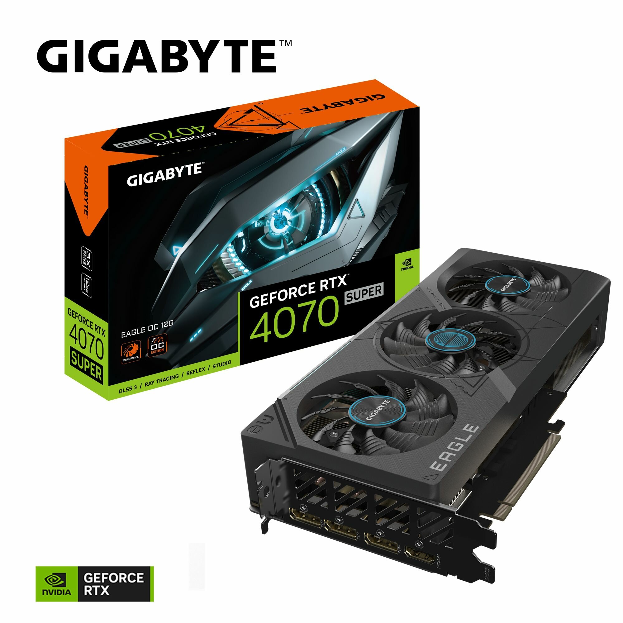 Видеокарта GIGABYTE GeForce RTX 4070 Super Eagle OC 12Gb (GV-N407SEAGLE OC-12GD) — фото 1