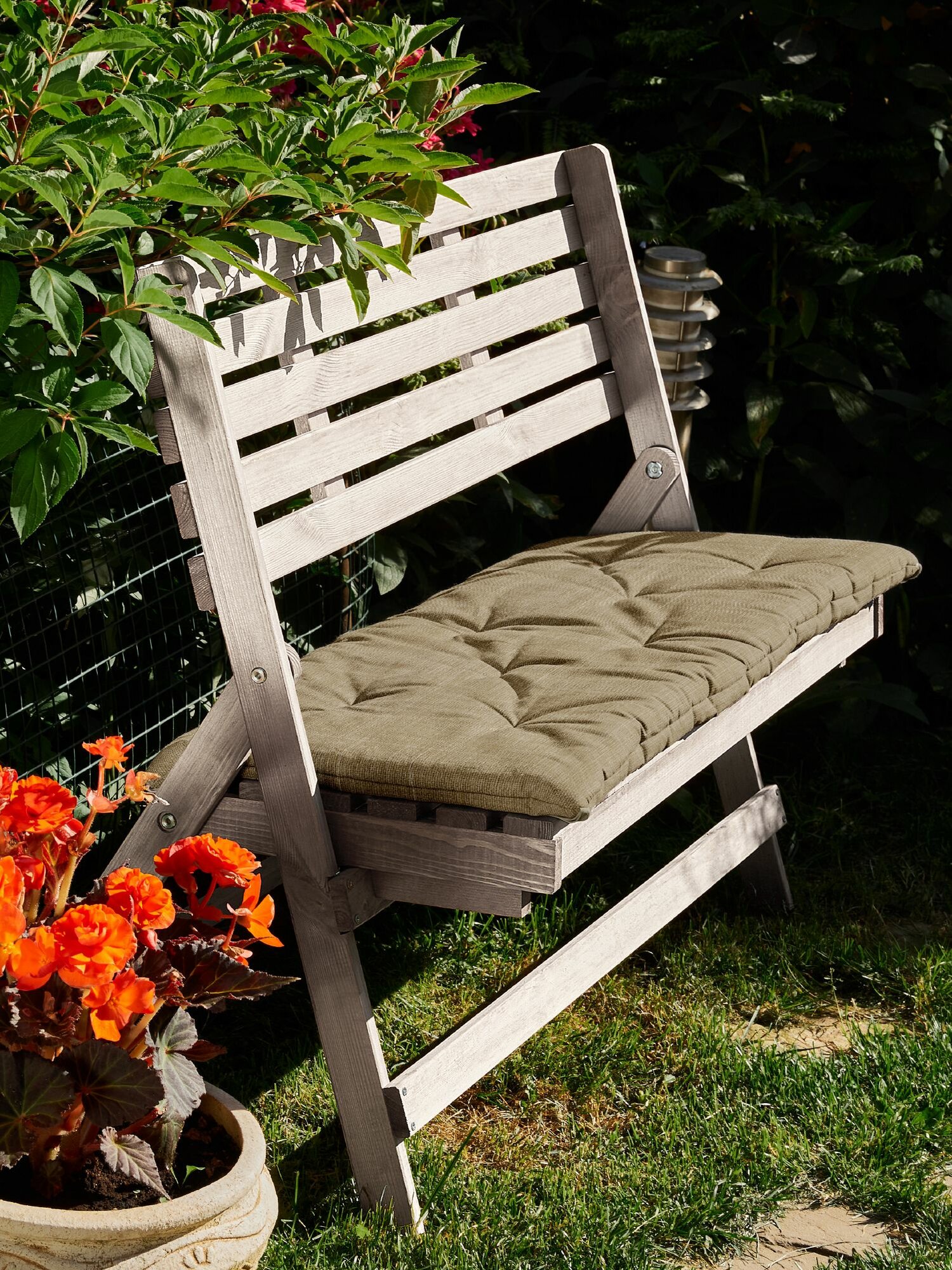 Подушка на скамью на лавочку на качели 45х100, Лен мокко, Mia Cara — фото 1