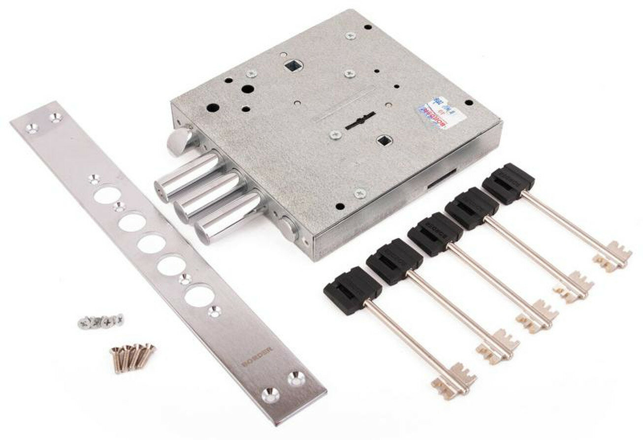 Замок BORDER 8МК3 15  сувальдный  для металлических дверей  серебристый  1 шт