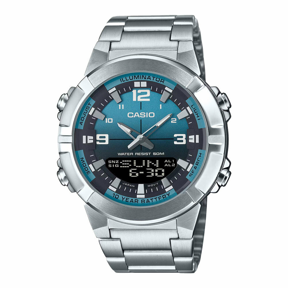 Наручные часы CASIO, серебристый/голубой