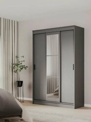 Шкаф-купе Бруно 6 графит ЛДСП с зеркалом 1310х2000х502 мм для дома и дачи