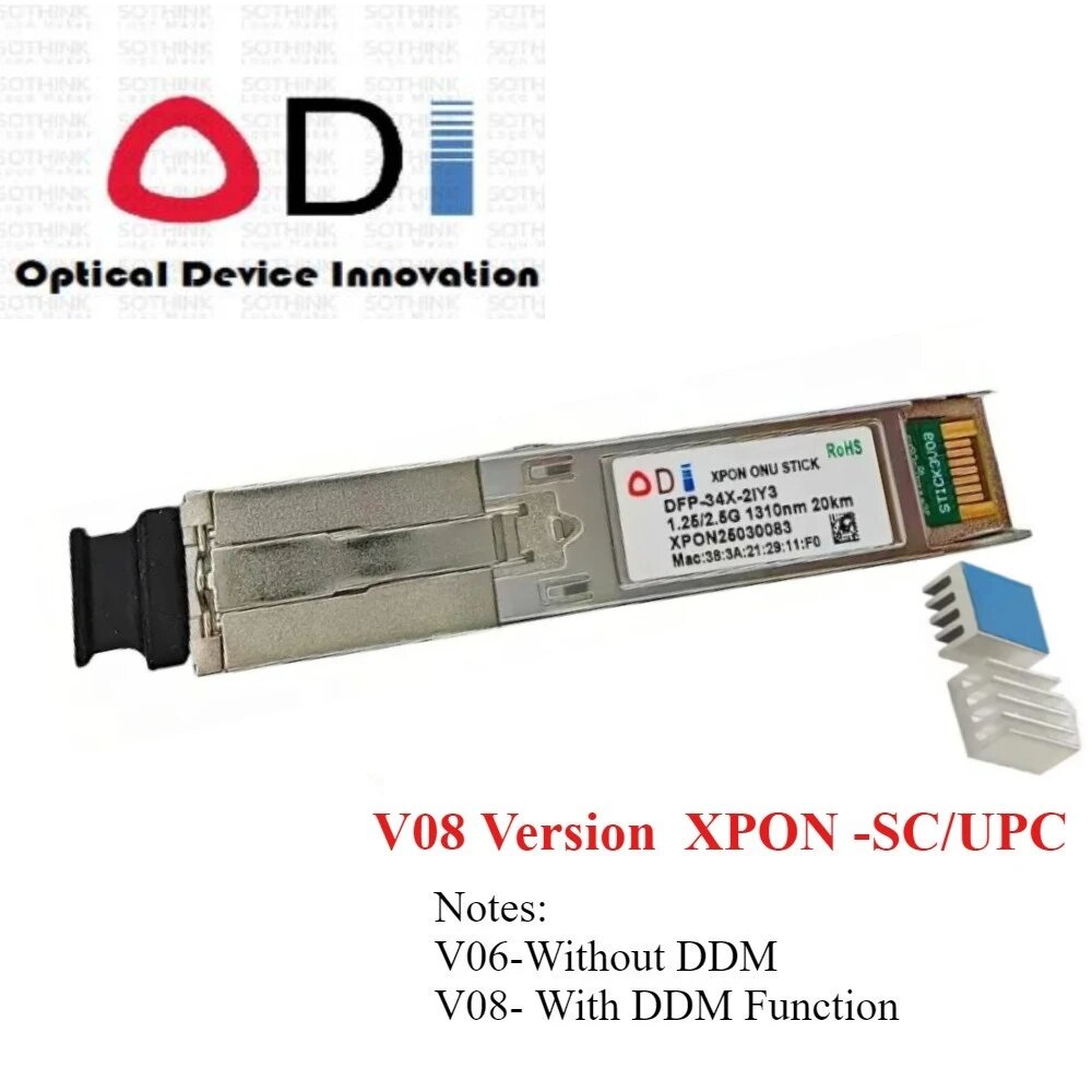 PACBTECH XPON Stick SFP ONU Stick SC 1310/1490 nm