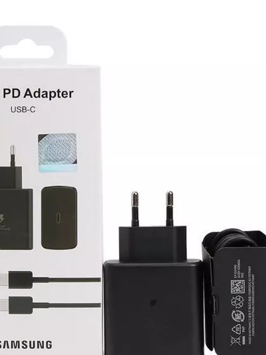Зарядное устройство для телефона Samsung 45W с кабелем Type-C Black