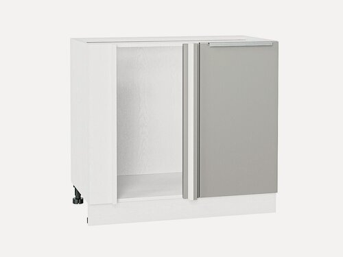 Изображение товара Шкаф нижний угловой Фьюжн, цвет фасада Silky Light Grey, цвет каркаса Белый, 816*890*480 мм