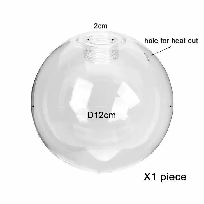 Прозрачный стеклянный абажур ручной работы