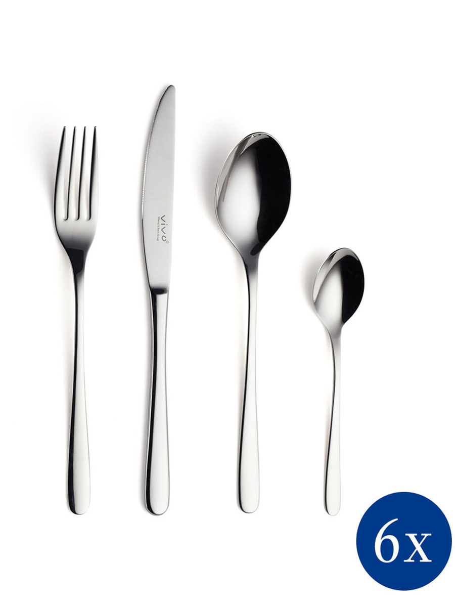Картинки Набор столовых приборов на 6 персон, 24 предмета, New Fresh Basic, VIVO, Villeroy & Boch Group, Нержавеющая сталь