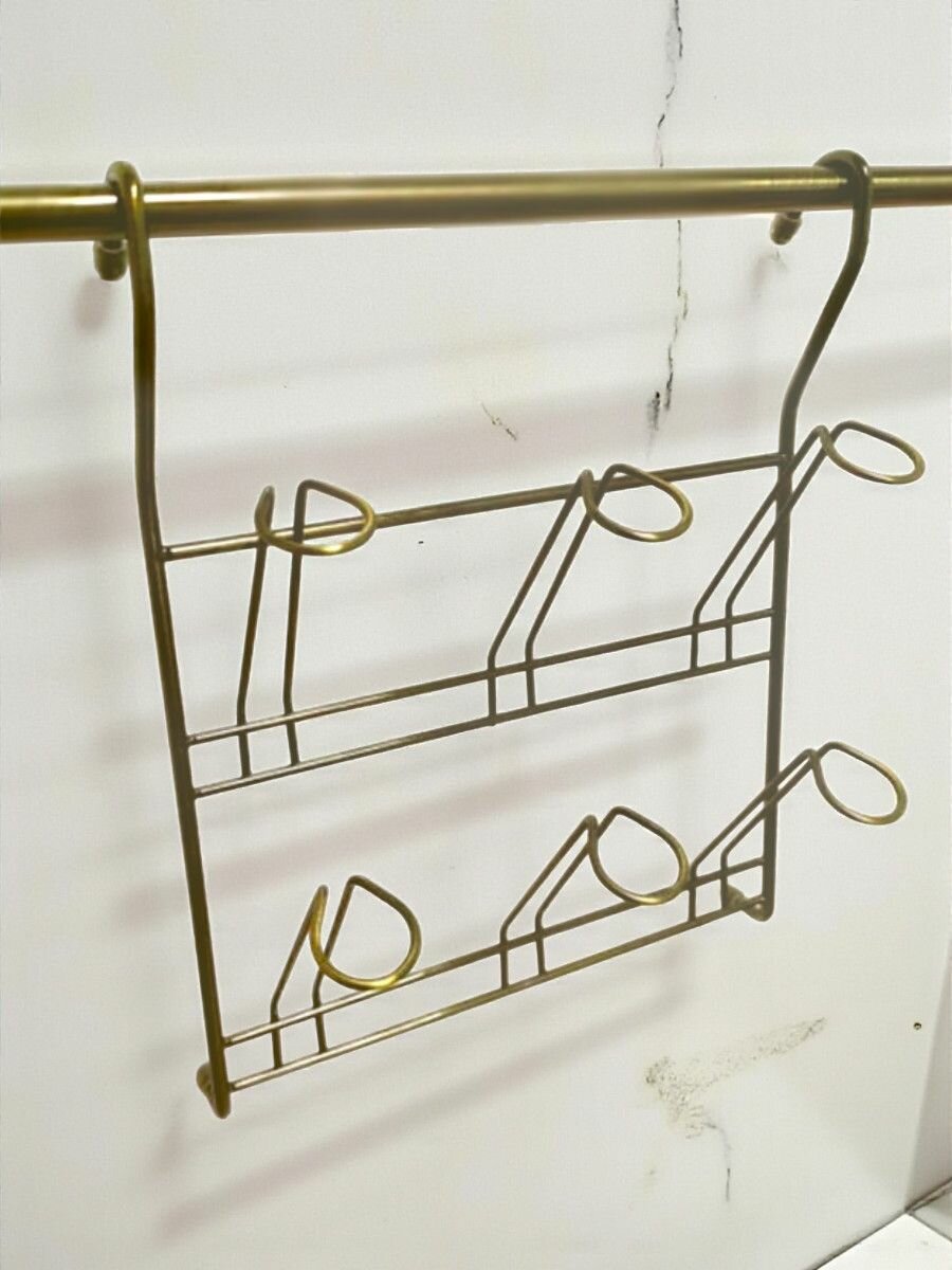 Держатель на рейлинг для 6-ти стаканов. Цвет Античная бронза