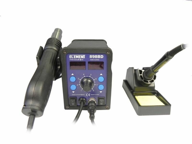 Паяльная станция ELEMENT 898BD (фен+паяльник) цифровая
