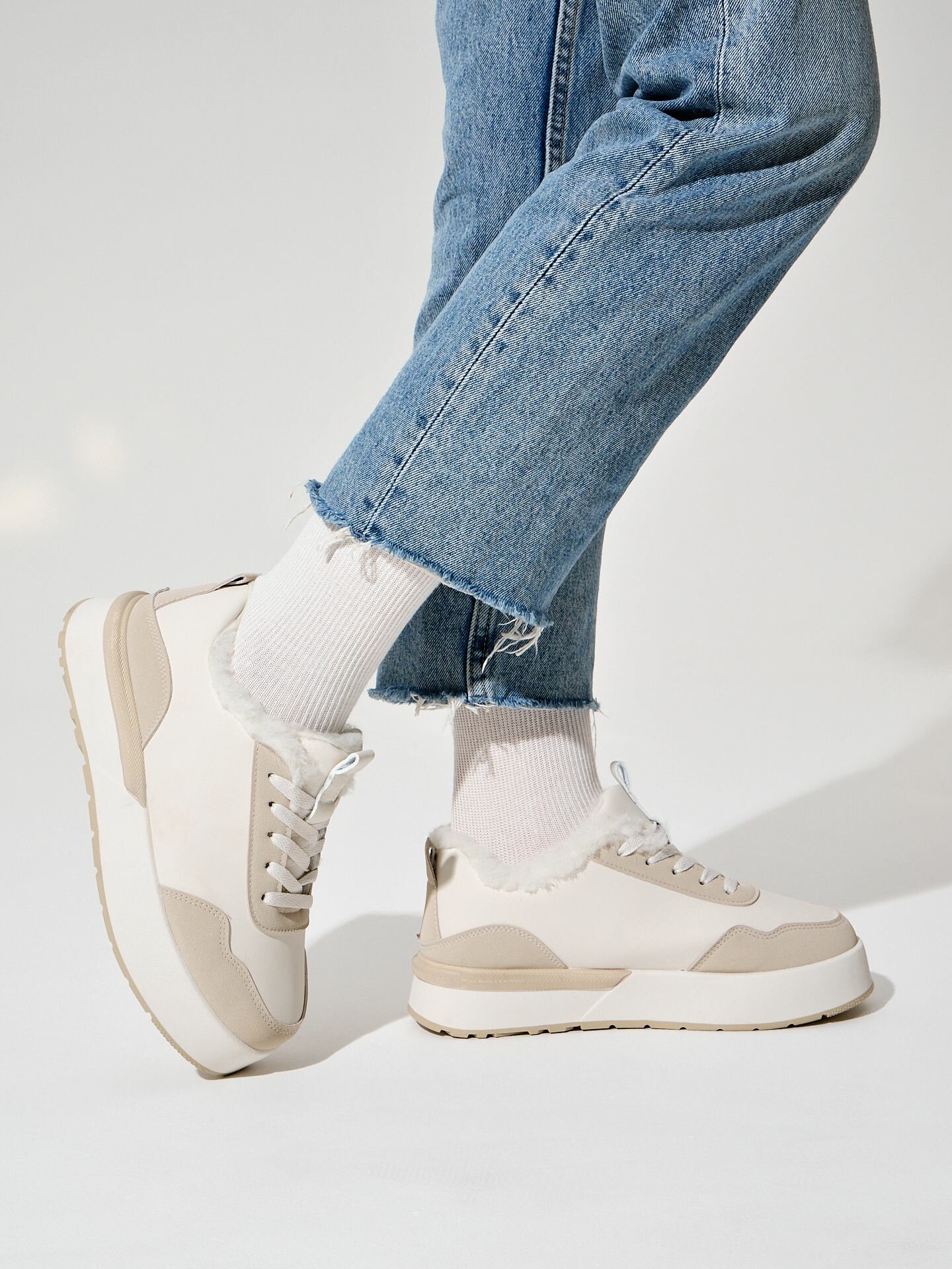 Кроссовки Nobbaro, полнота 6 (RU)/ на среднюю стопу, размер 38, кремовый