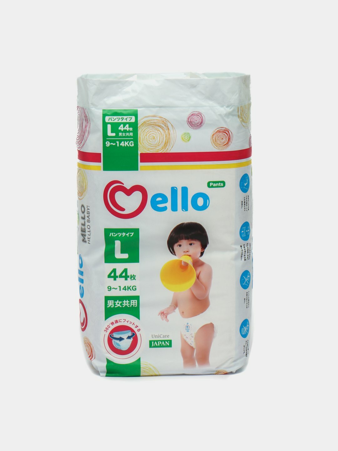 Подгузники-трусики для детей Mello, L (4), 44 штук, 9-14 кг