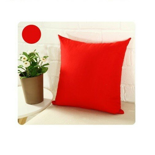 Чехол для подушки из спандекса однотонный красный 40х40 для дивана кровати кресла современный домашний офис интерьер