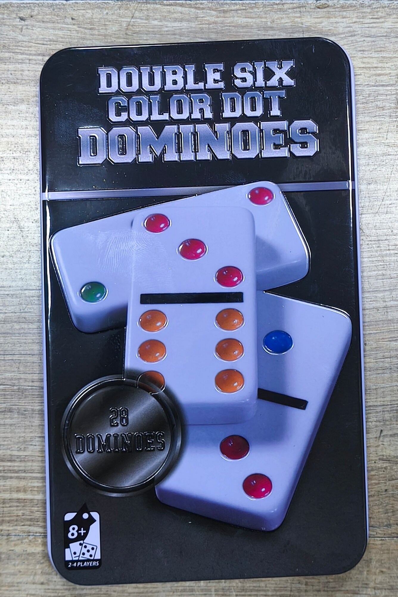 Настольная игра Double Six "Color Dot", домино, 28 костей, современный дизайн — фото 1