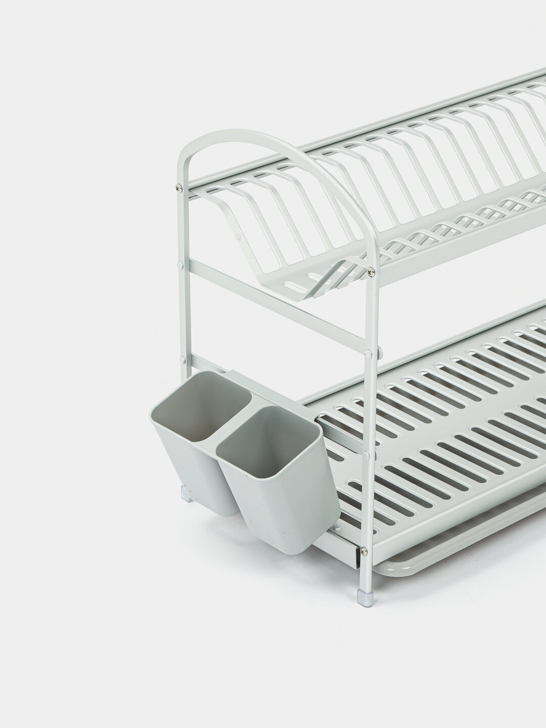 Сушилка для посуды, настольная, с поддоном, алюминиевая — фото 1