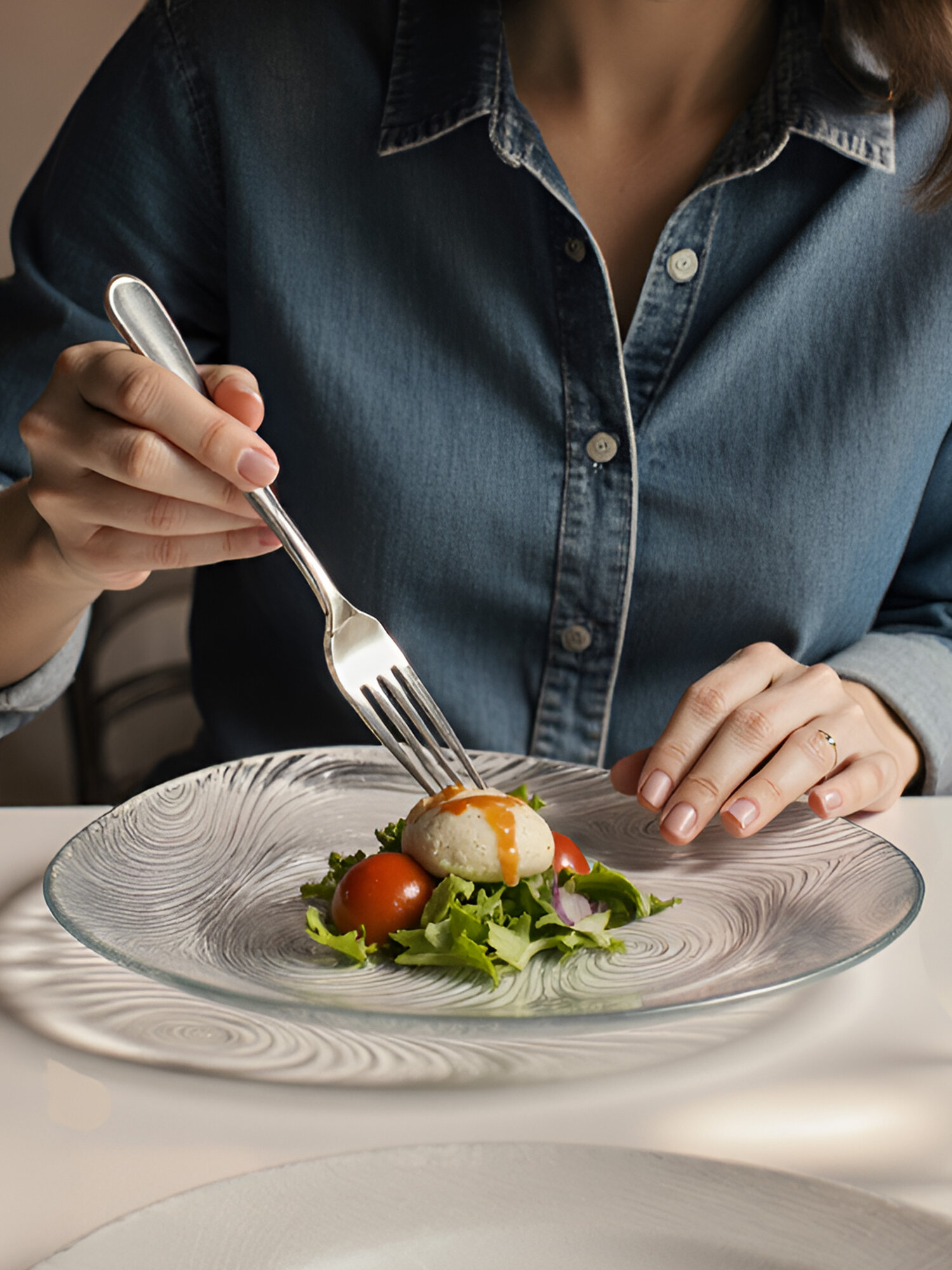 Набор тарелок Pasabahce Linden, 20 см, 6 штук, стеклянные, прозрачные — фото 1