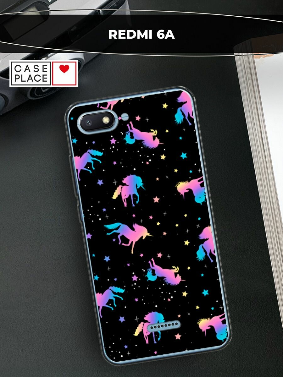 Чехол на Xiaomi Redmi 6A / Сяоми Редми 6А с принтом "Единороги градиент"